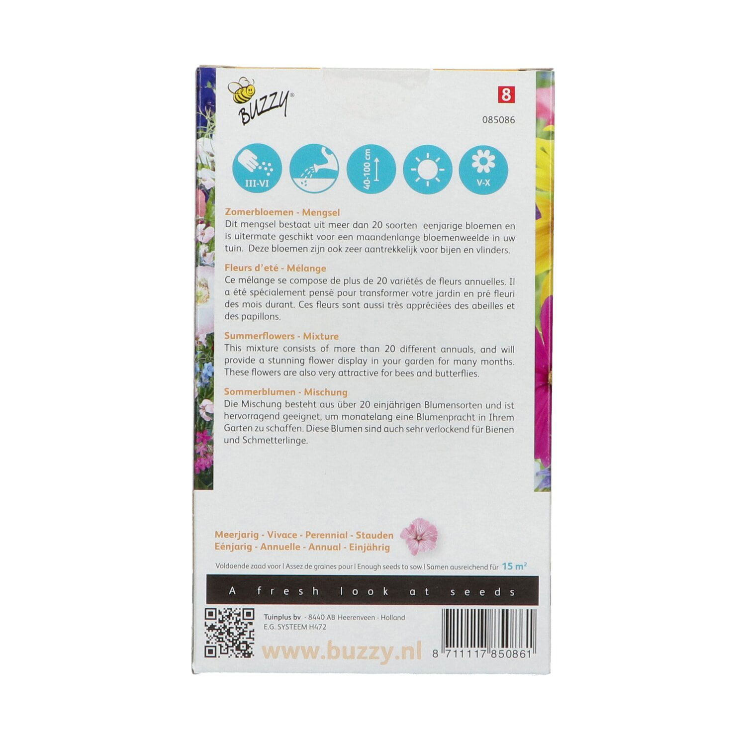 Buzzy sommerblomster frø til farverig haveblanding