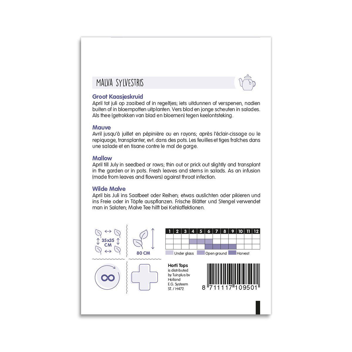 Pose med frø til skov-malve Malva sylvestris