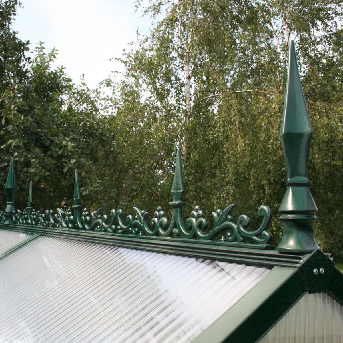 Rygningsdekoration til Drivhus - Model Typ II, Mosgrøn RAL 6005 