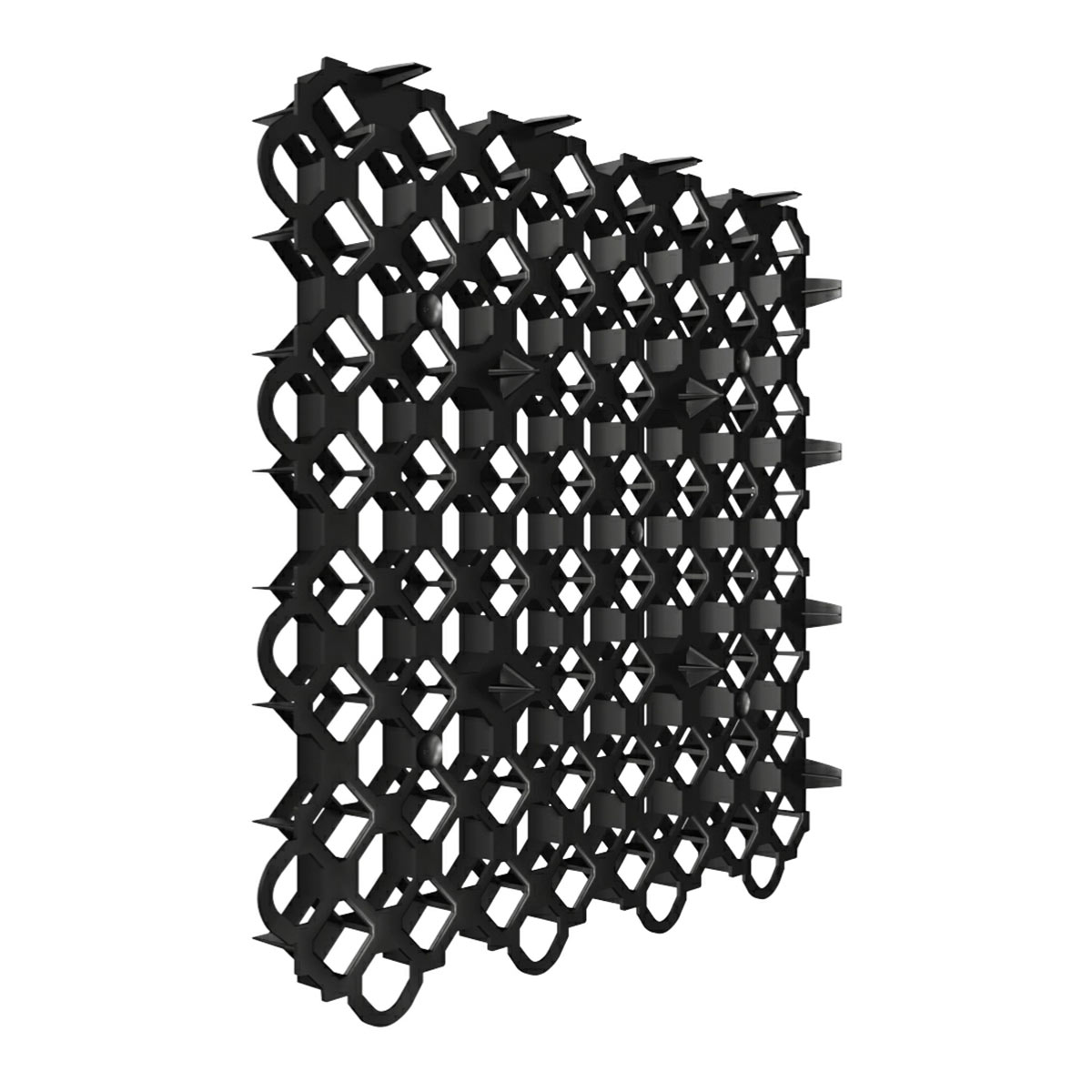 Sort plade til græsarmering i plast