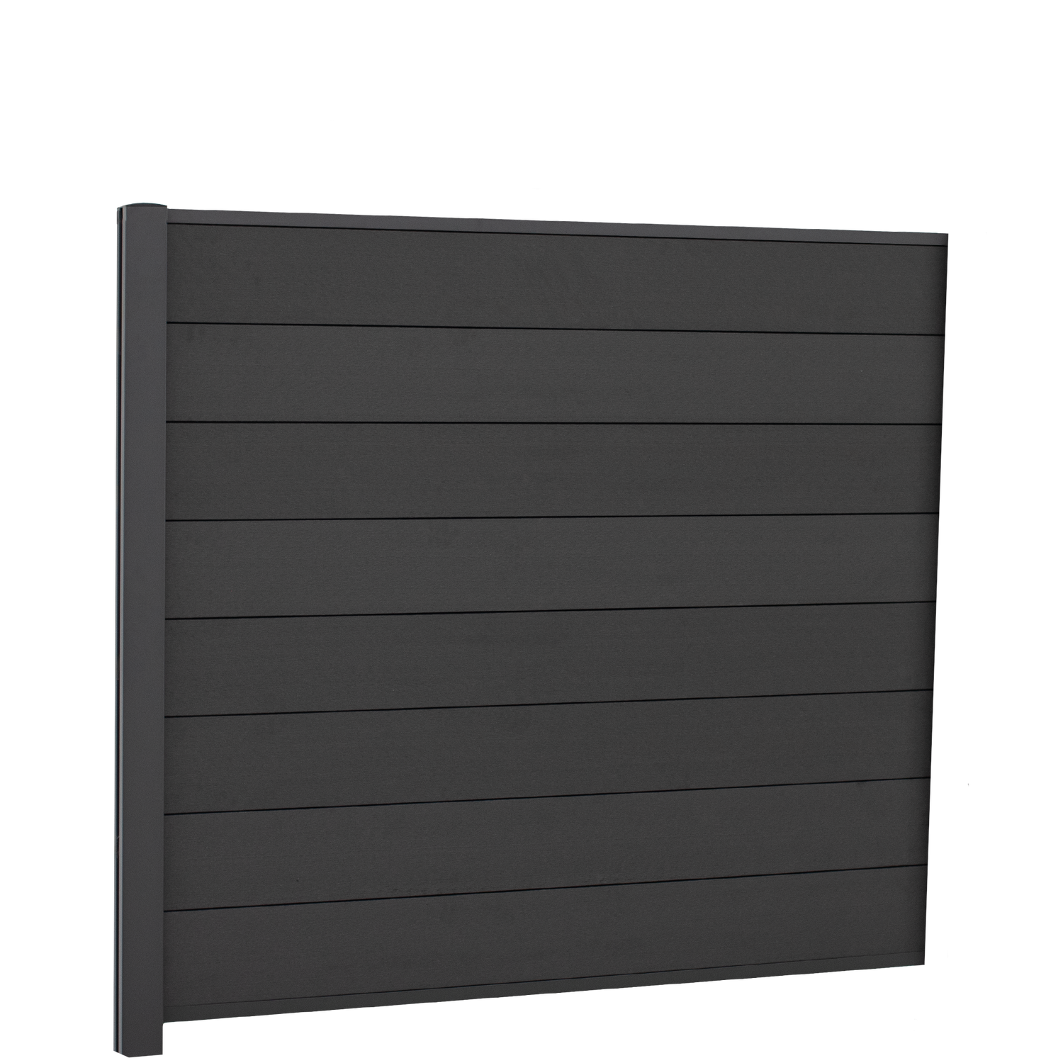 Mørkegrå horisontal komposit hegnssektion
