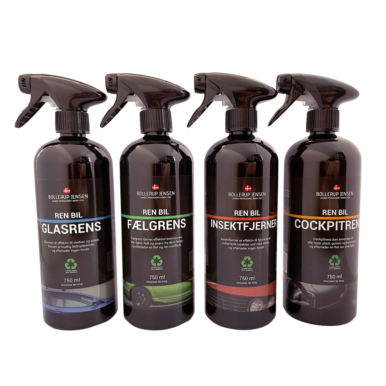 Bollerup Jensen sæt med 4 bilpleje sprays