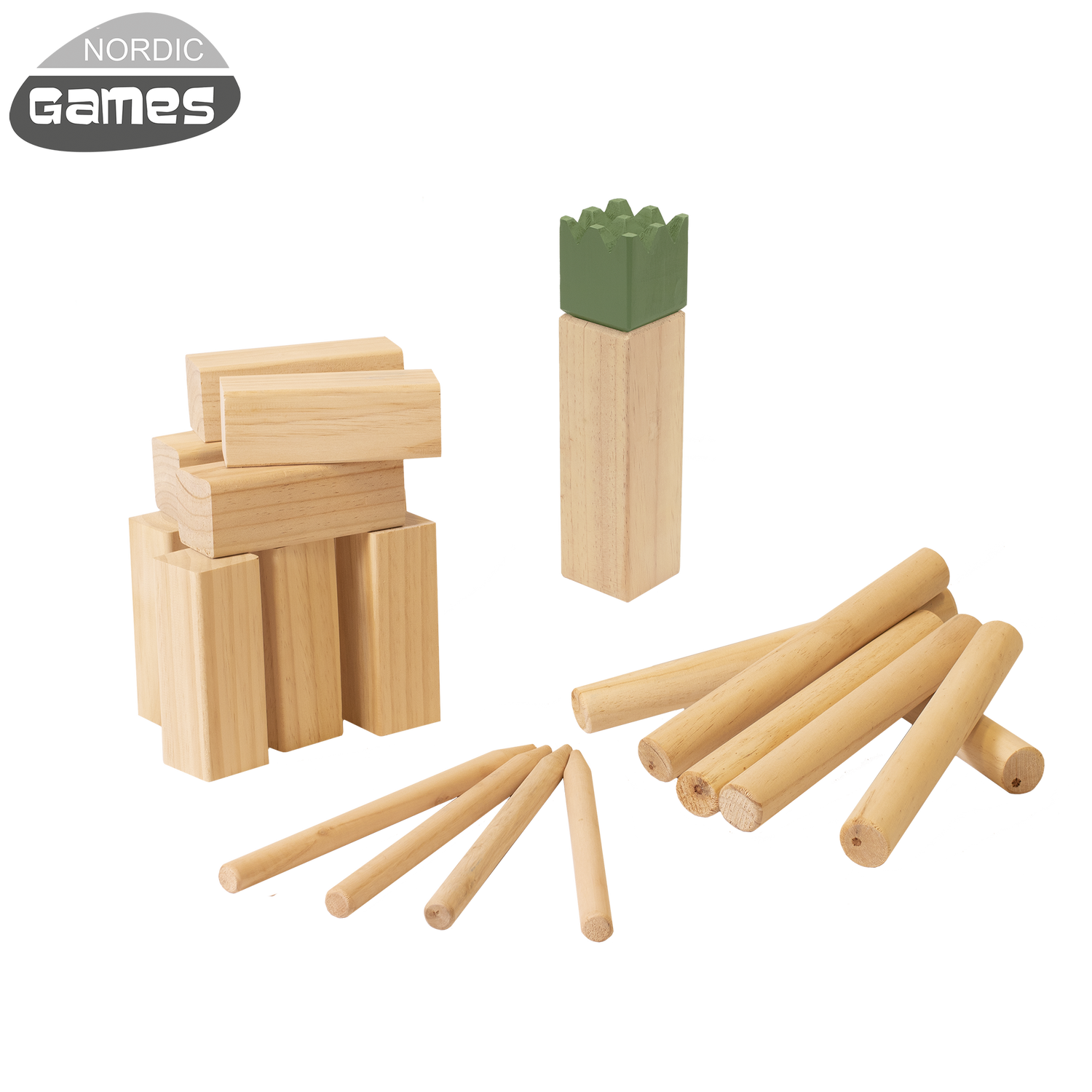 Kubb kasteblocksæt i lyst træ fra Nordic Games
