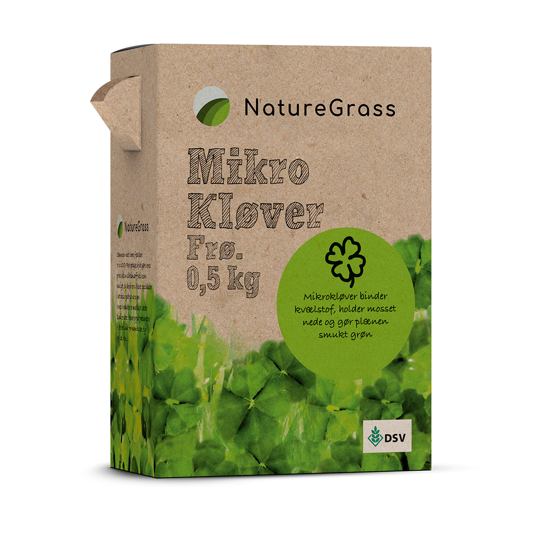 Pakke med NatureGrass mikrokløverfrø 0,5 kg