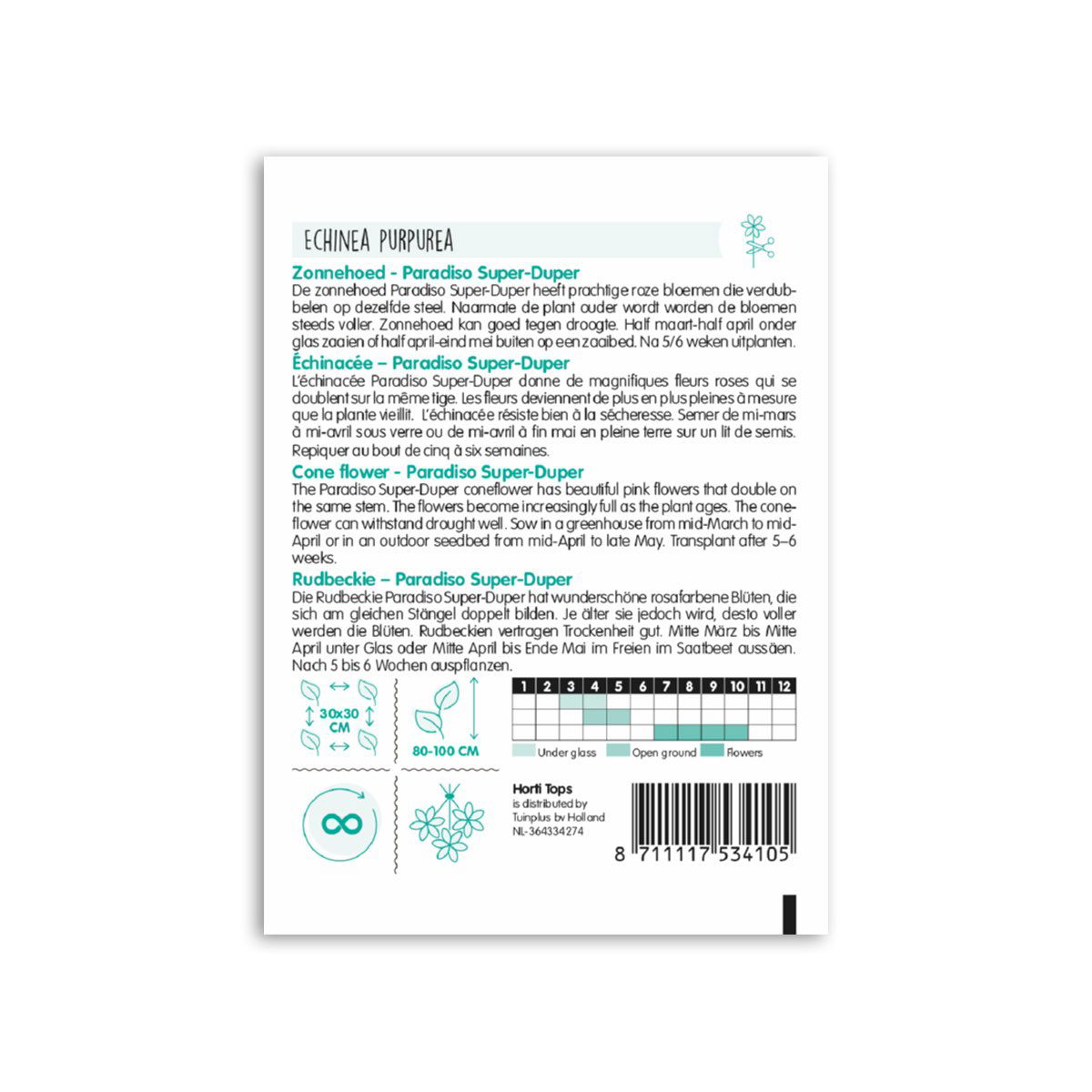 Frøpose med Echinacea Purpurea Paradiso Super-Duper