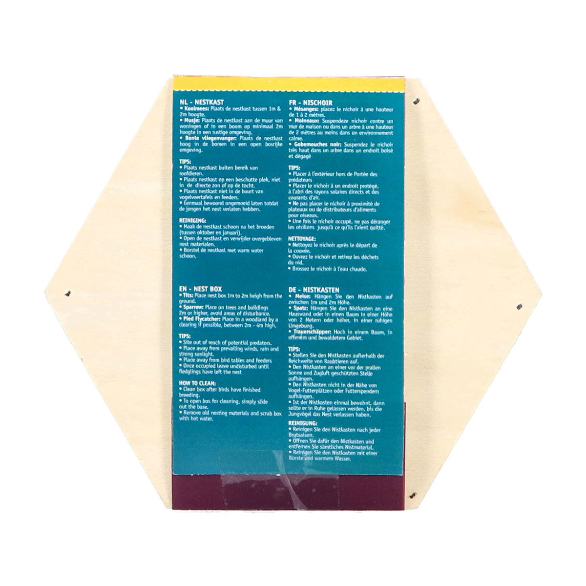 Instruktionsskilt til montering af træfuglekasse