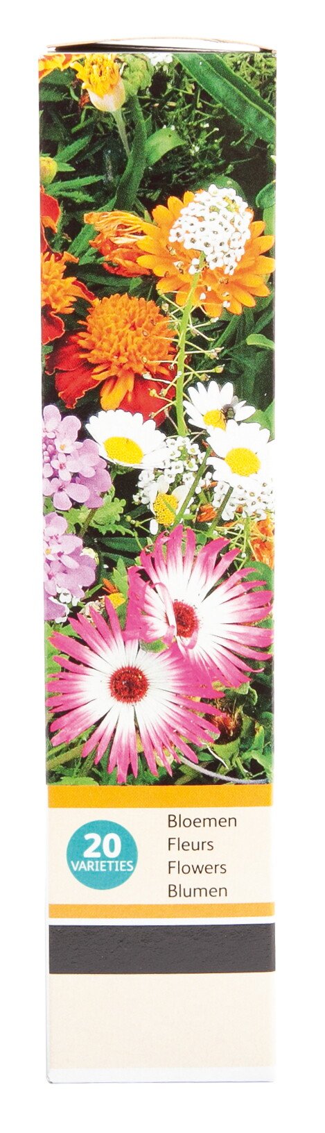 Frøpose med blandede farverige blomster