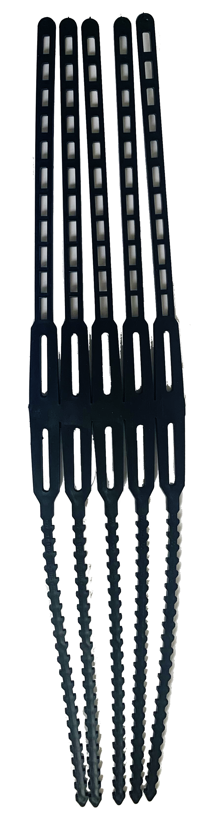 Sæt med fem sorte justerbare kabelstropper