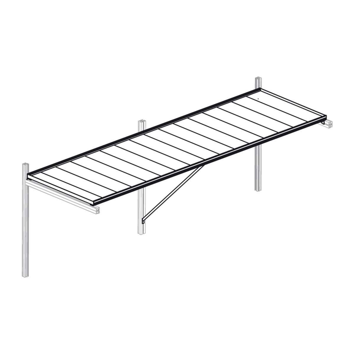 Langt væghængt tørrestativ i metal