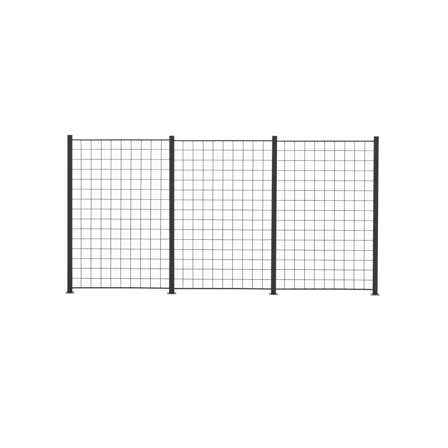 3 fag espalie sort 150x100 cm inkl. 4 alu stolper 158 cm - 116-096