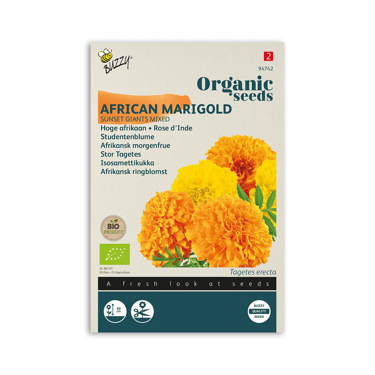 Økologisk Tagetes frø "Sunset Giants Mixed"