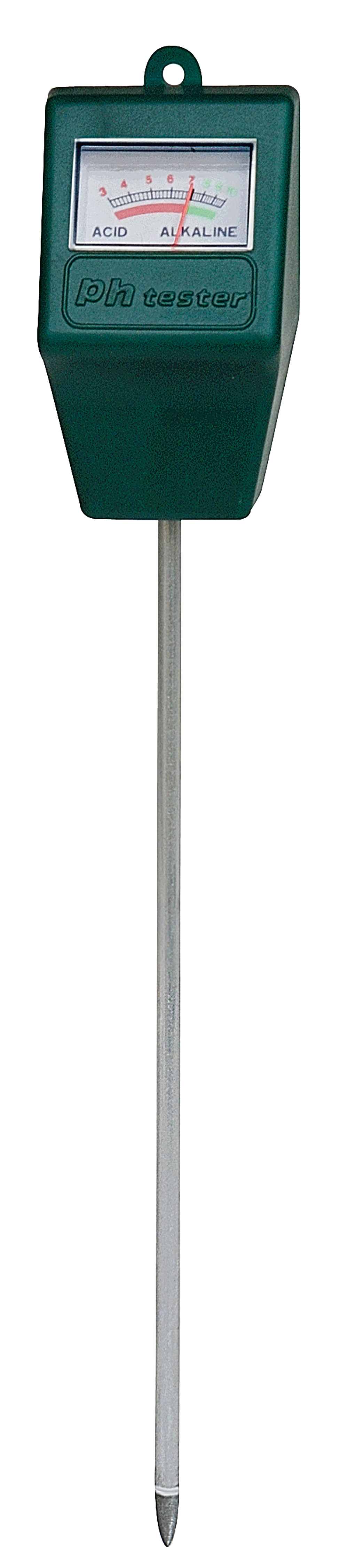 Grøn analog pH-måler til måling af jordens surhed