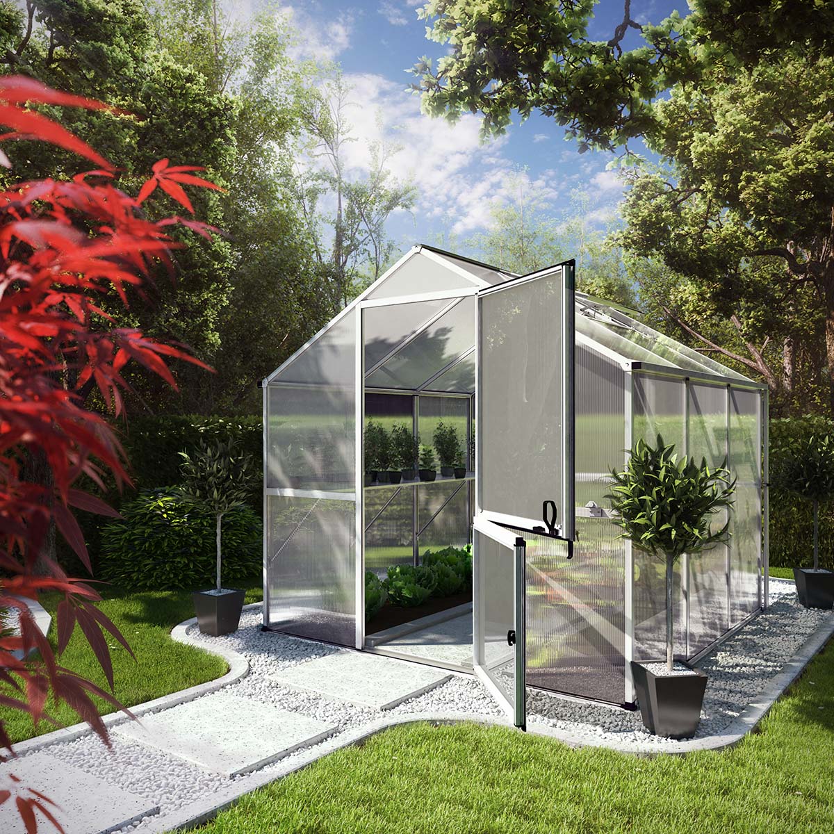 Drivhus - Model Callas III, Aluminium Natur