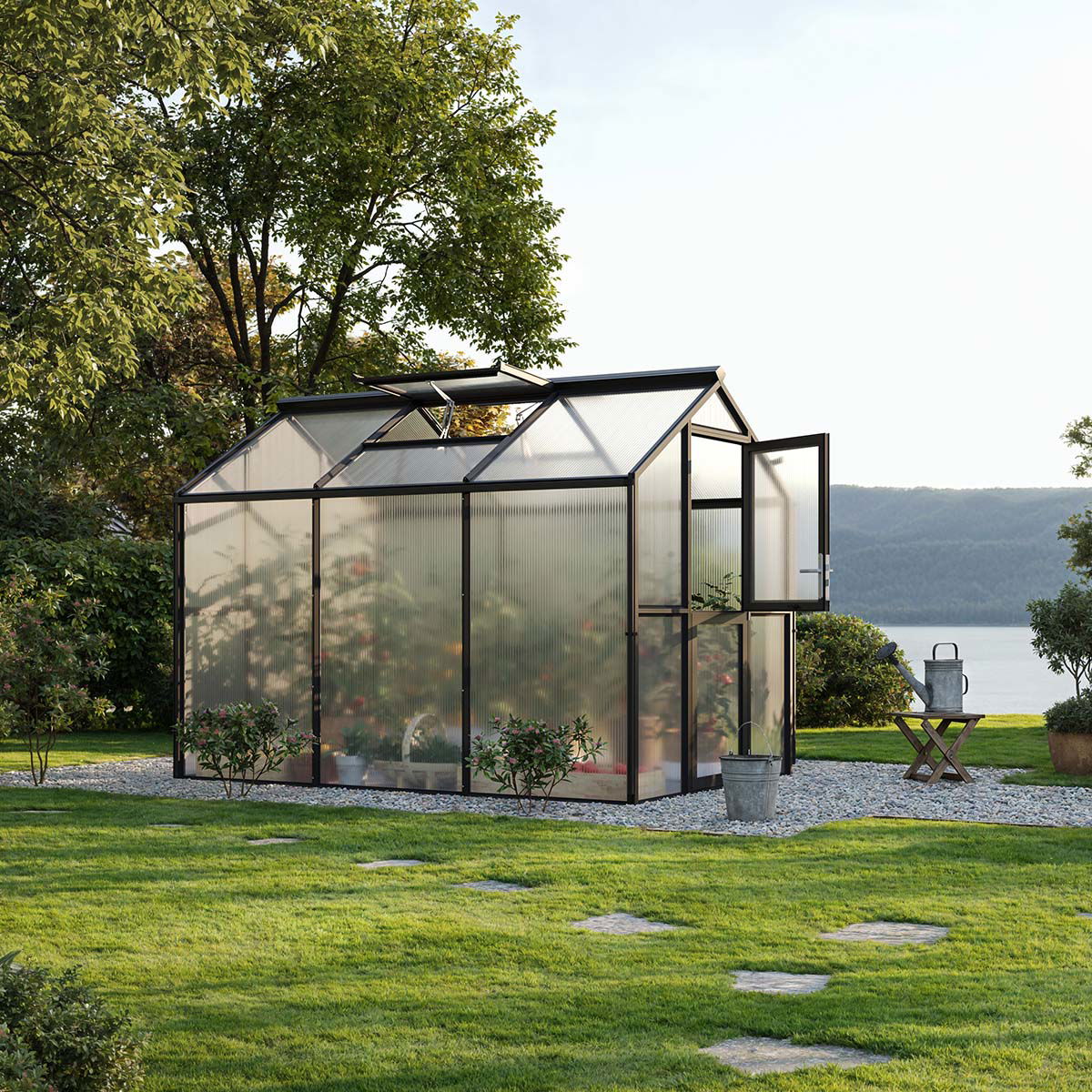 Drivhus - Model Galant III, kun HKP, Antracitgrå