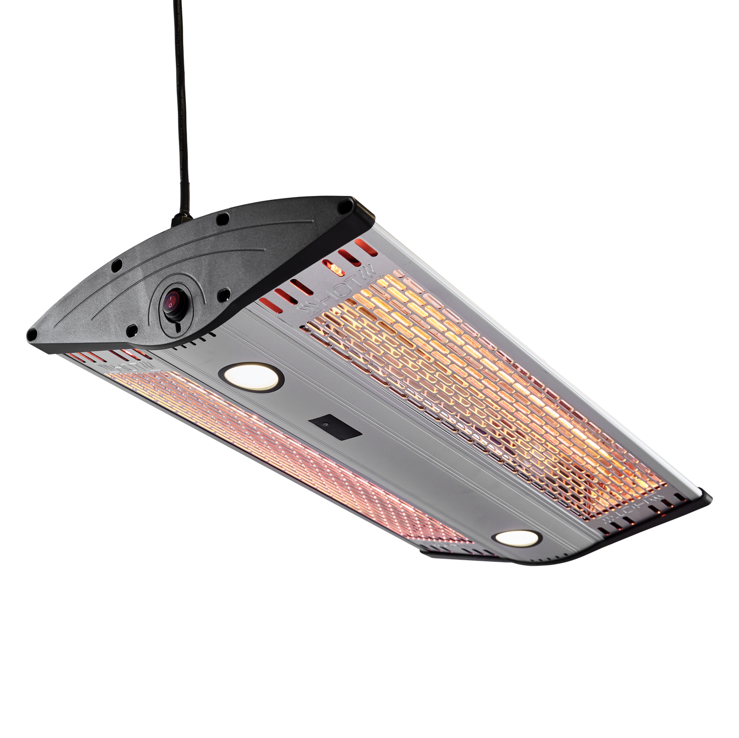 HORTUS Terrassevarmer hængemodel 1000/2000 W, GT, med fjernbetjening, sølv (211-309)