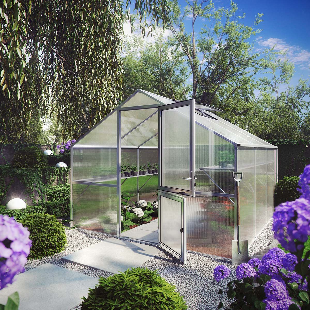 Drivhus - Model Orchidee III, Aluminium Natur