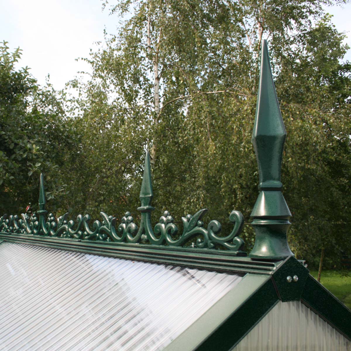 Rygningsdekoration til Drivhus - Model Typ IV, Mosgrøn RAL 6005 