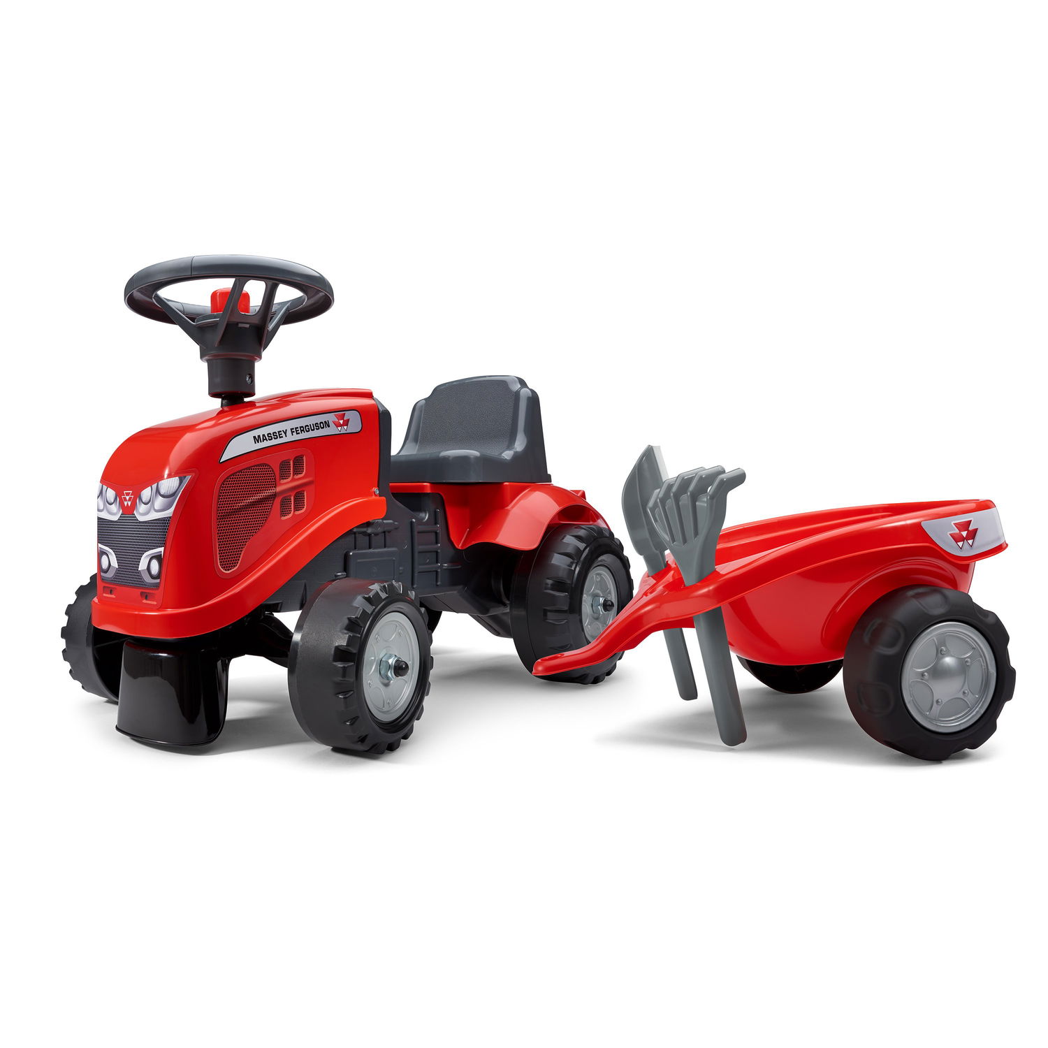 Massey Ferguson børnetraktor inkl. vogn, rive og skovl