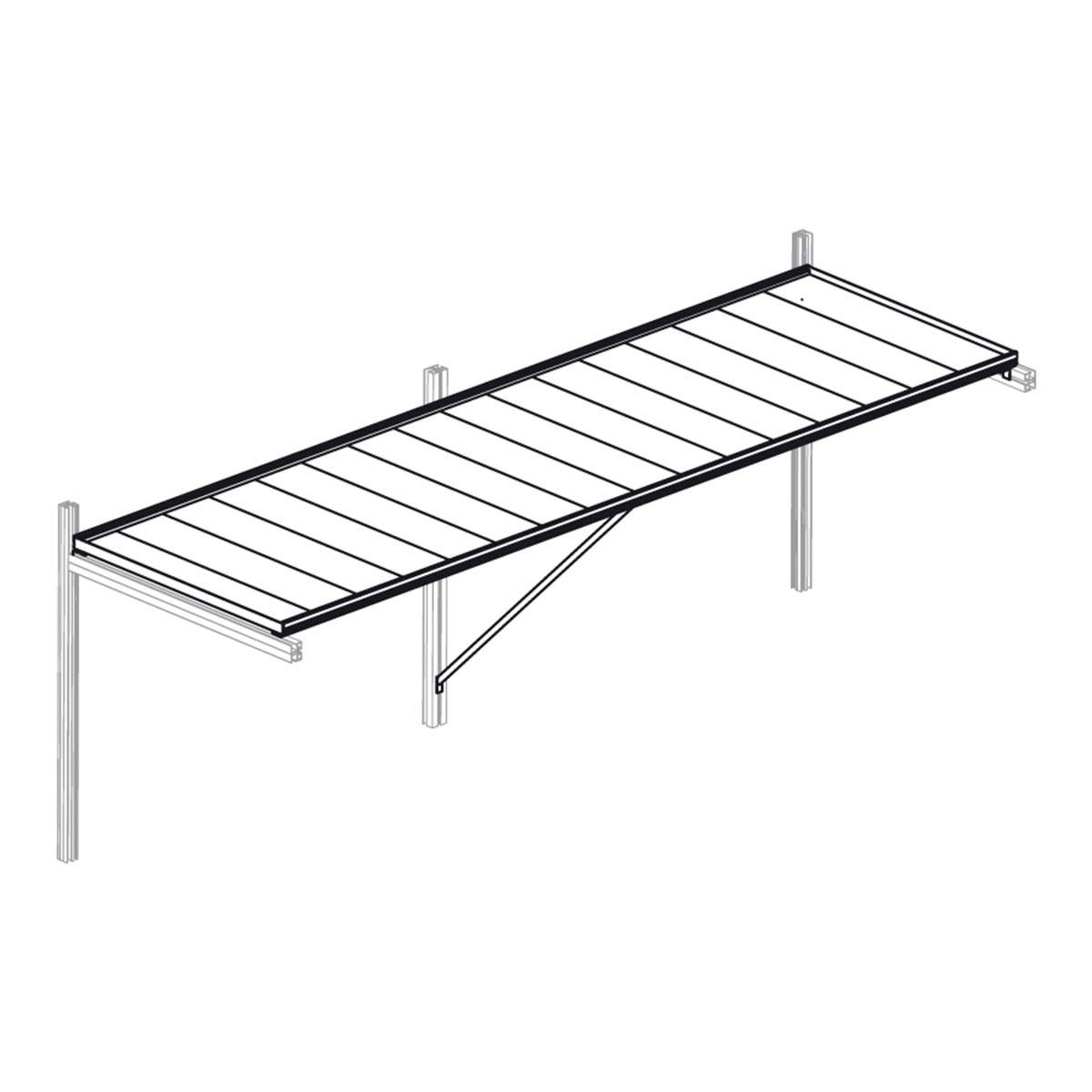 Langt vægmonteret tørrestativ i metal