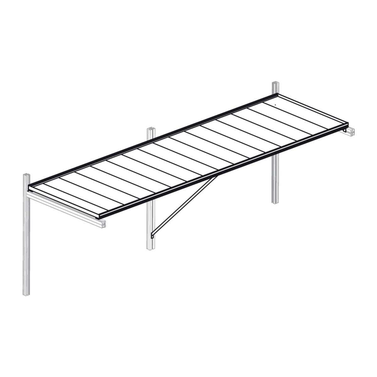 Langt væghængt tørrestativ i metal