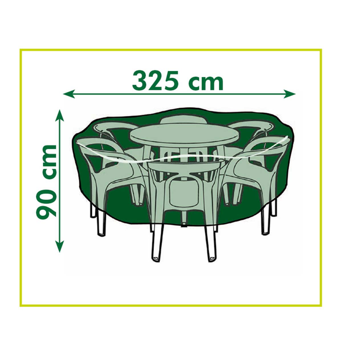Overtræk til rundt havebord og stole H90 x Ø325 cm
