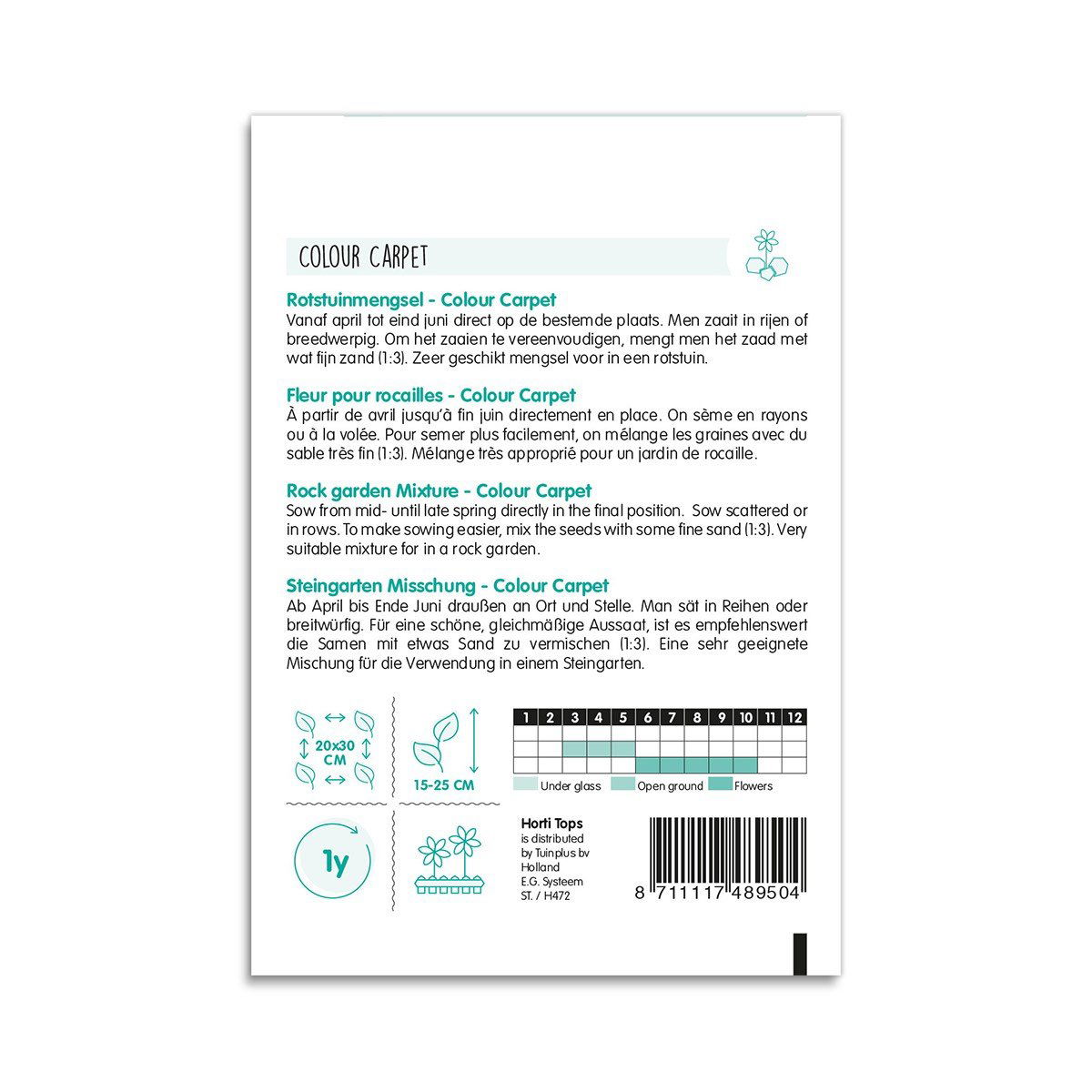 Pose med frø til stenbedsblanding Colour Carpet