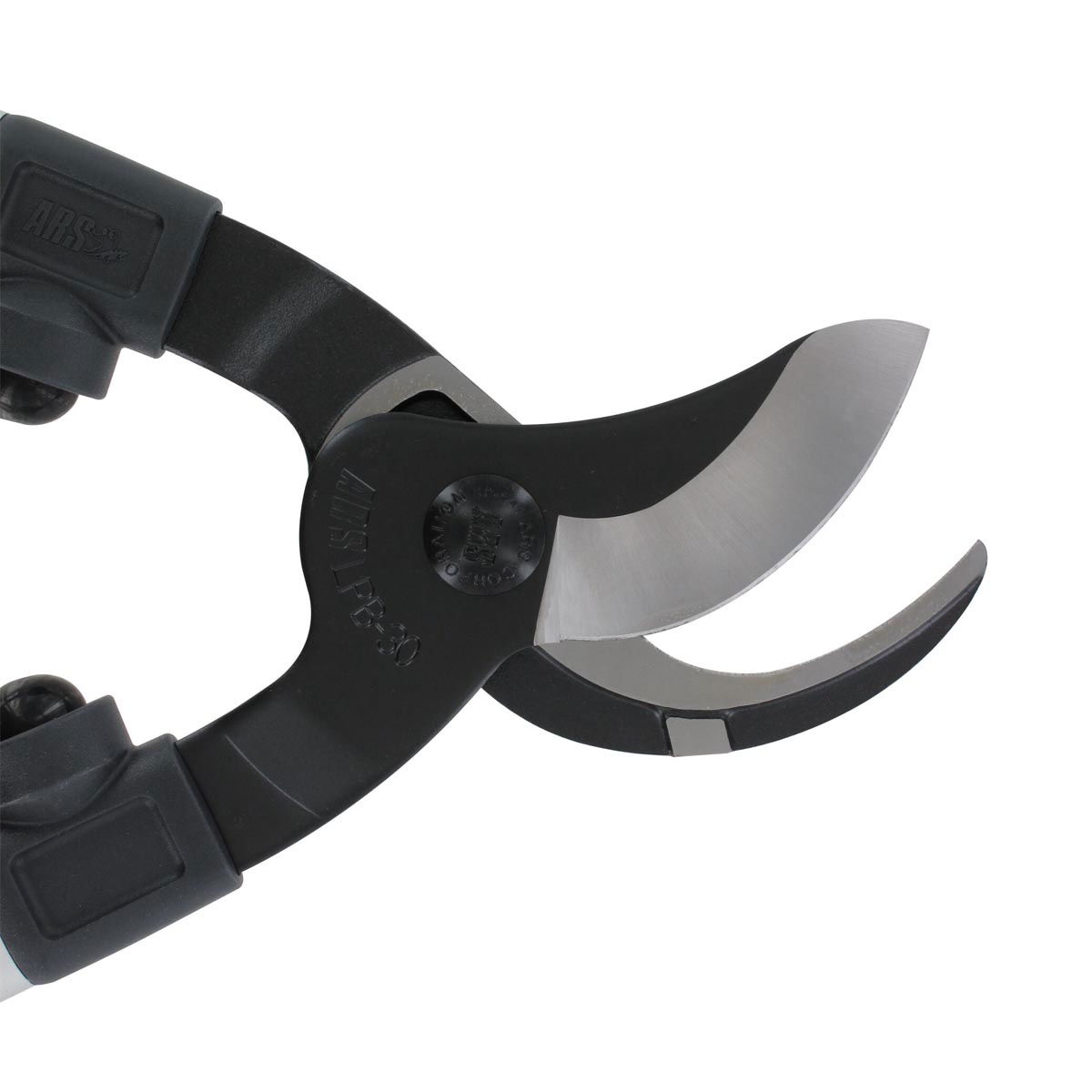 Nærbillede af beskæresaks med robuste buede klinger