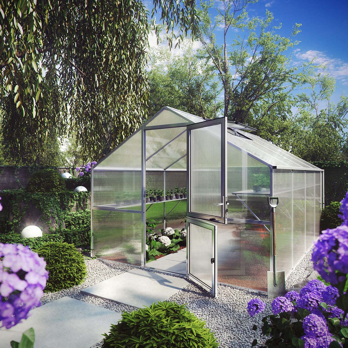 Drivhus - Model Orchidee IV, Aluminium Natur