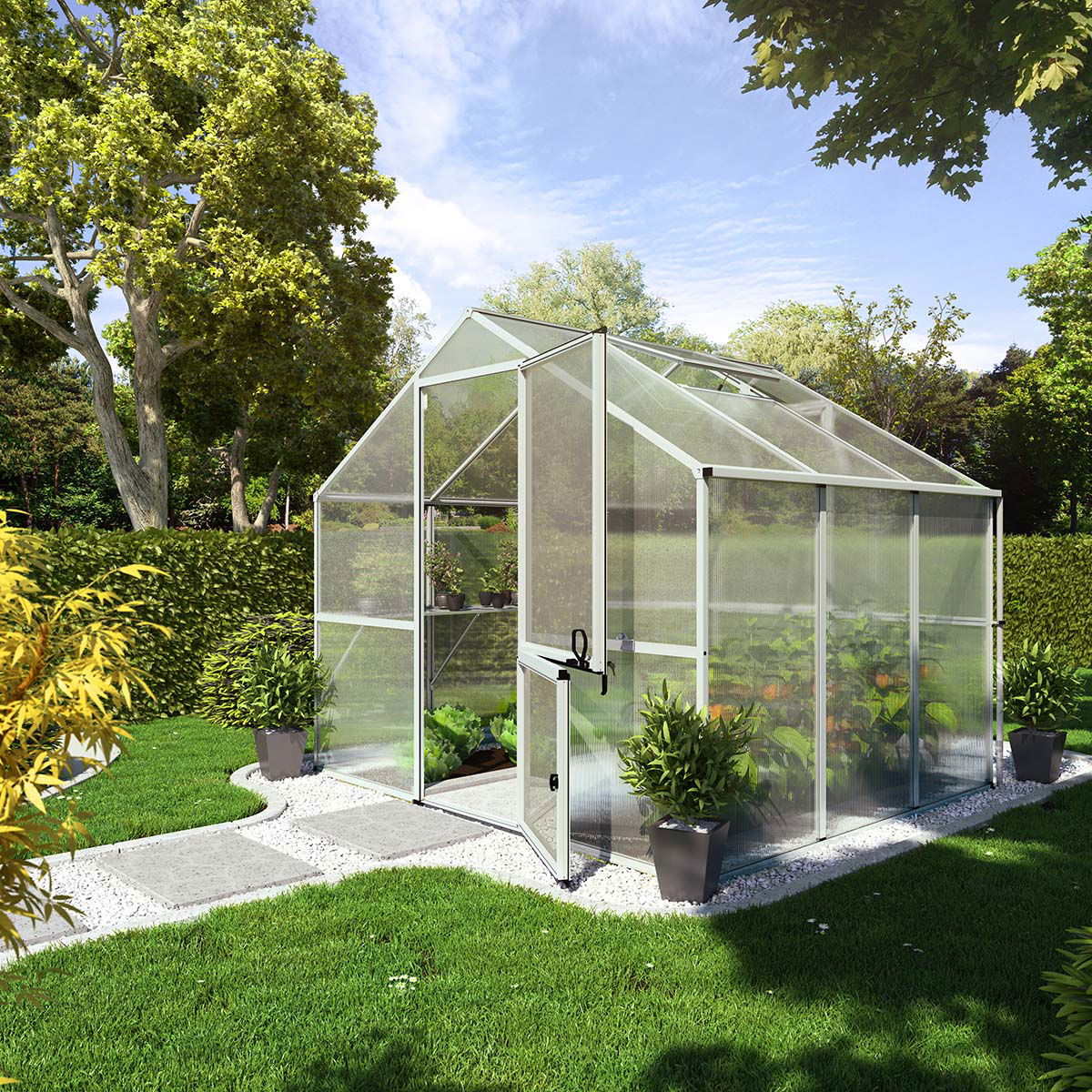 Drivhus - Model Enzian III, Aluminium Natur