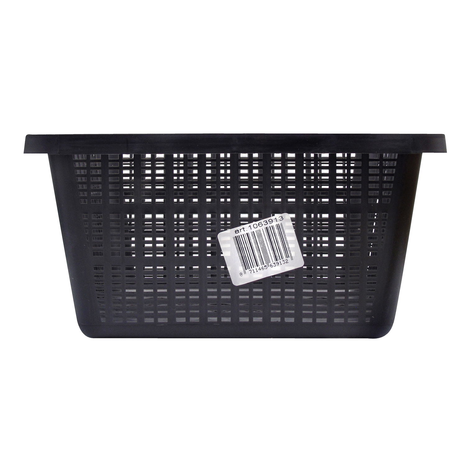 Sort perforeret plastkurv til opbevaring