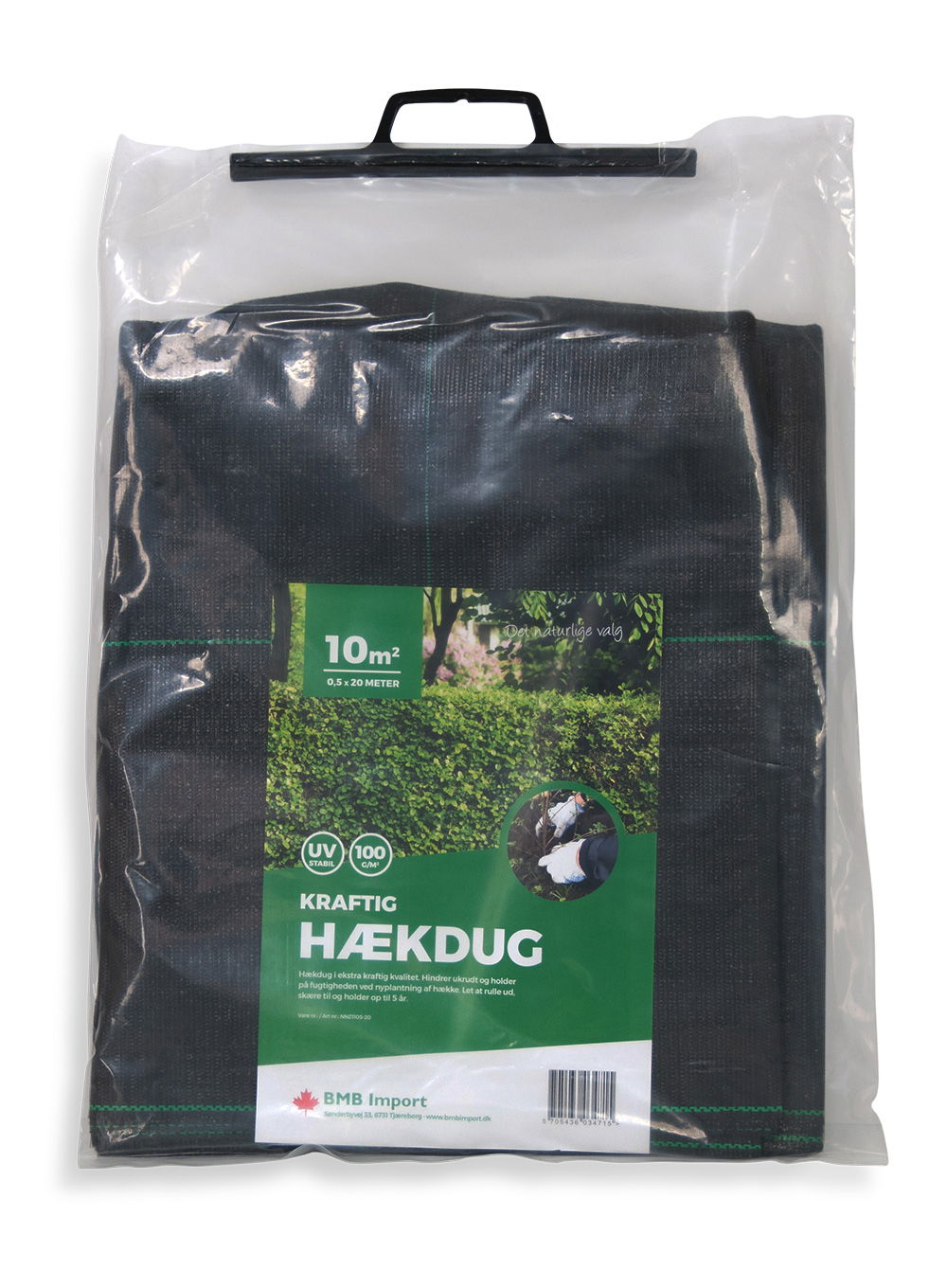 Pakke med kraftig sort hækdug 10 m²