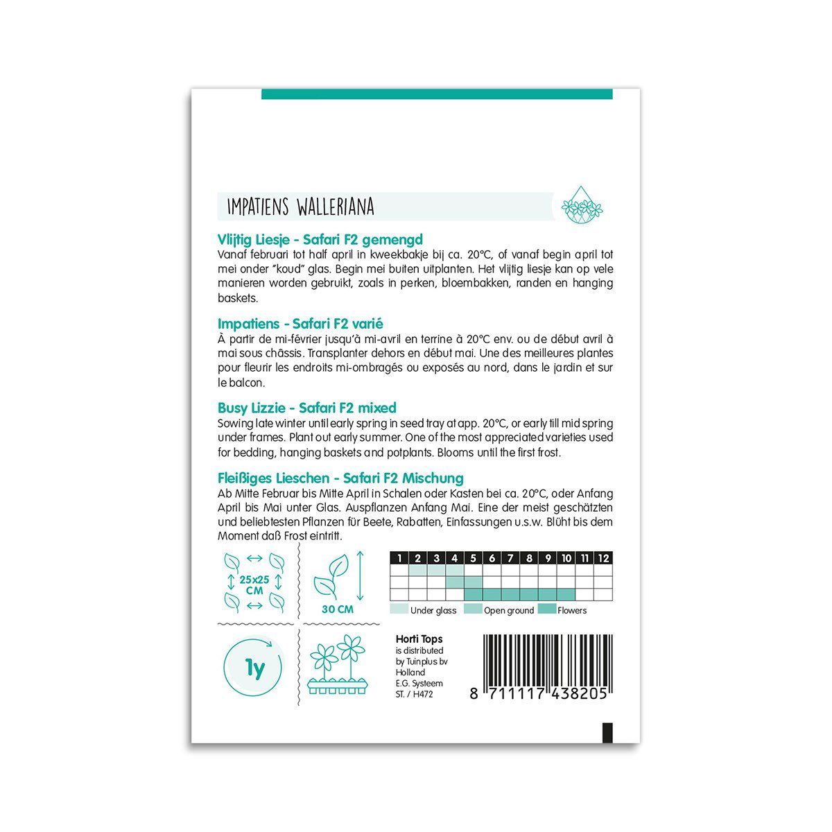 Frøpose til Flittiglise Safari F2 blanding med dyrkningsinfo