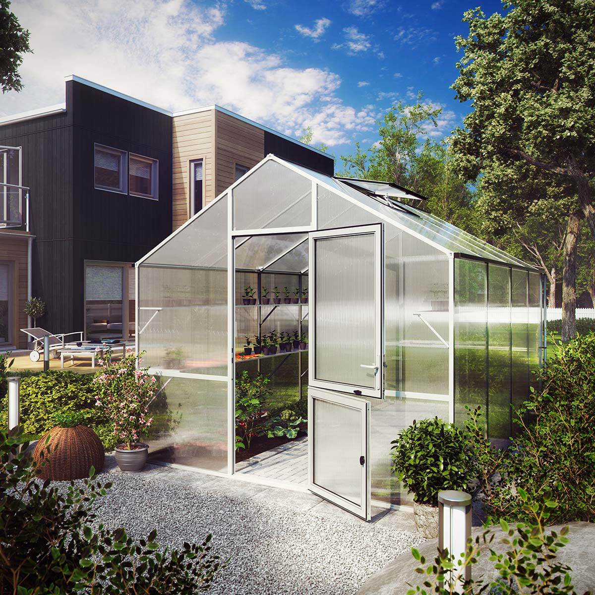 Drivhus - Model Lilie IV, Aluminium Natur