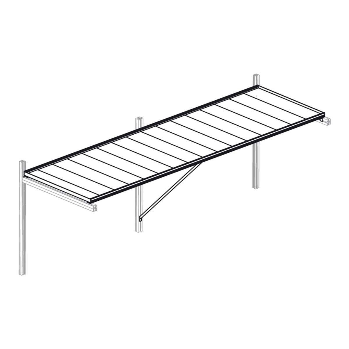 Langt væghængt tørrestativ i metal