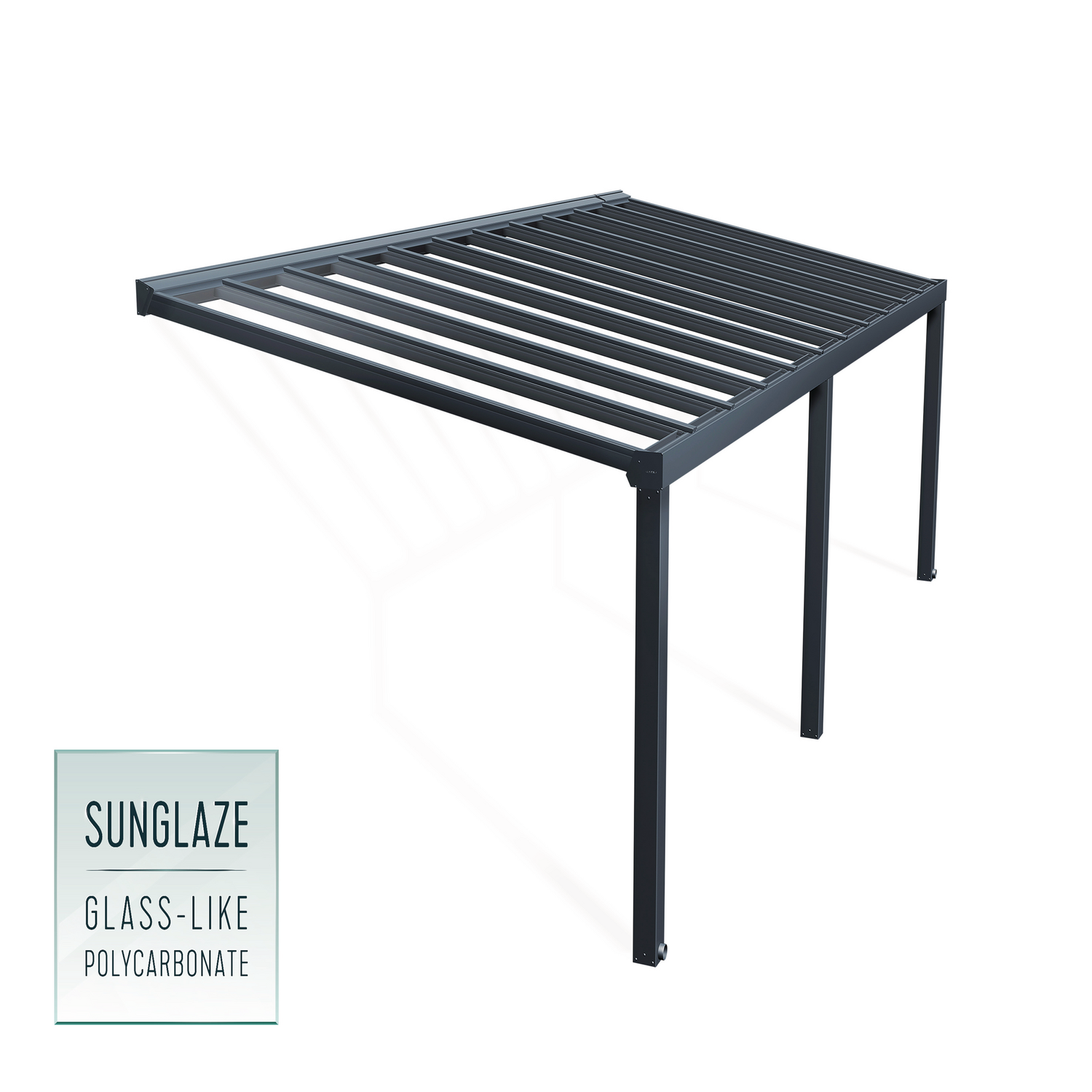 Palram - Canopia STOCKHOLM terrasseoverdækning 3,4x8,1m antracitgrå