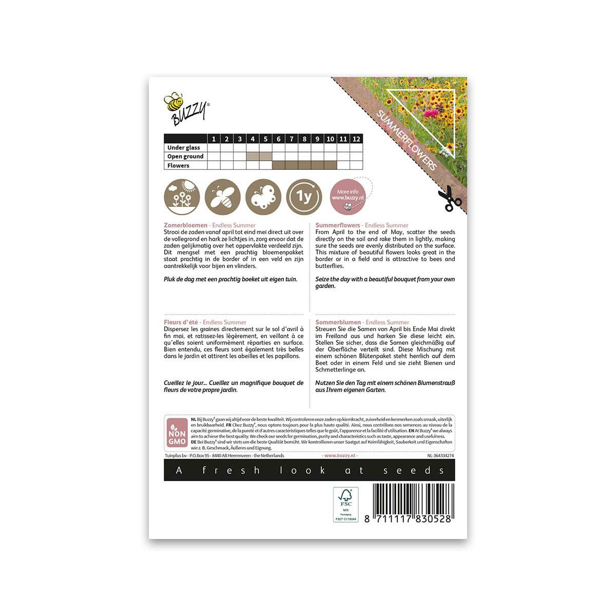 Buzzy frøpakke med sommerblomster Endless Summer