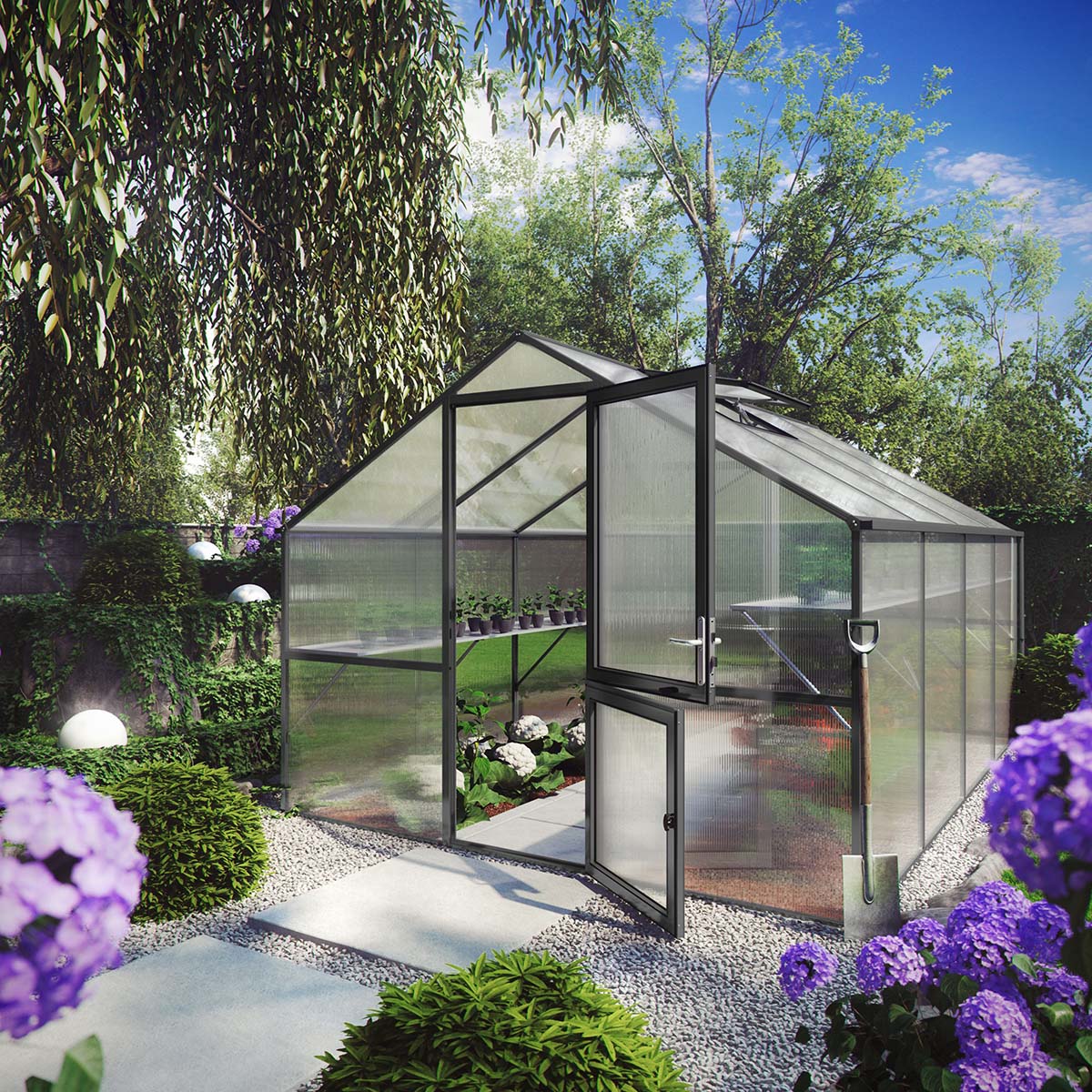 Drivhus - Model Orchidee IV, Antracitgrå