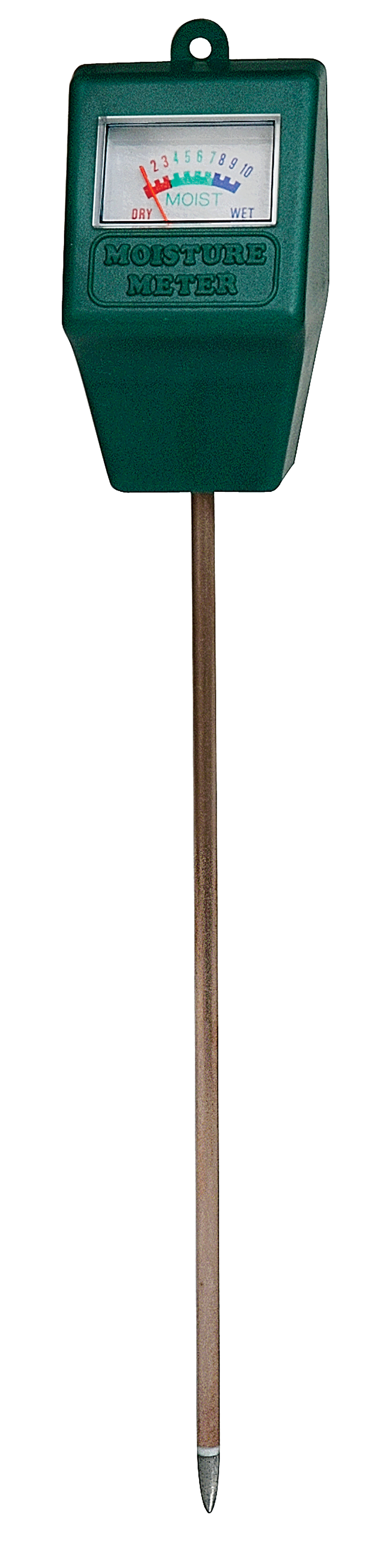 Grøn analog jordfugtighedsmåler med sonde