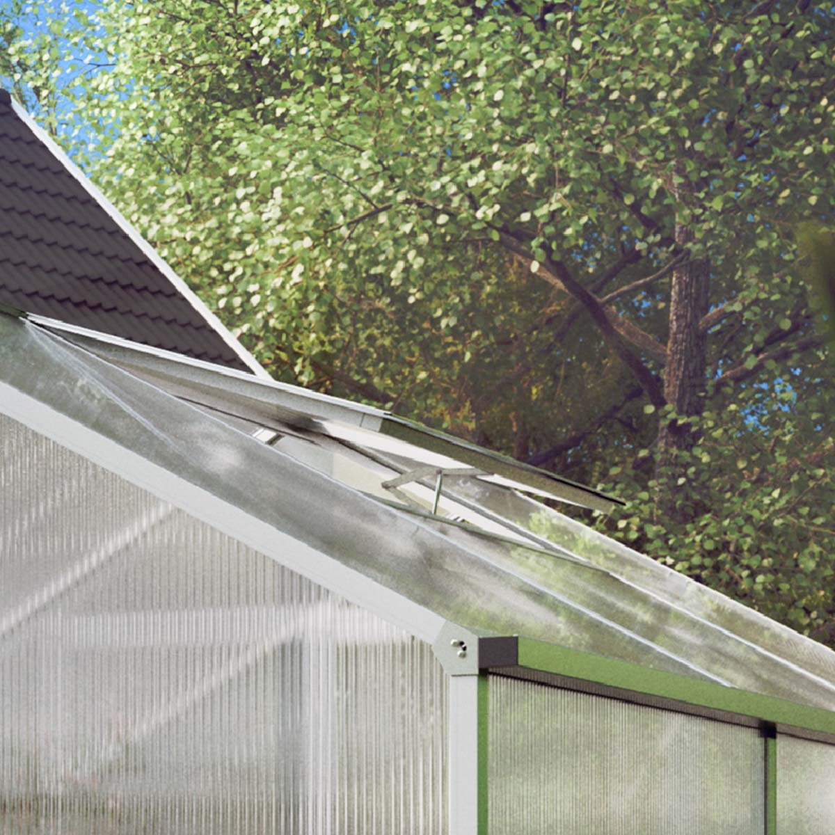 Ekstra ovenlysvindue inkl. automatisk vindueløft., Aluminium Natur, für 16 mm GWH