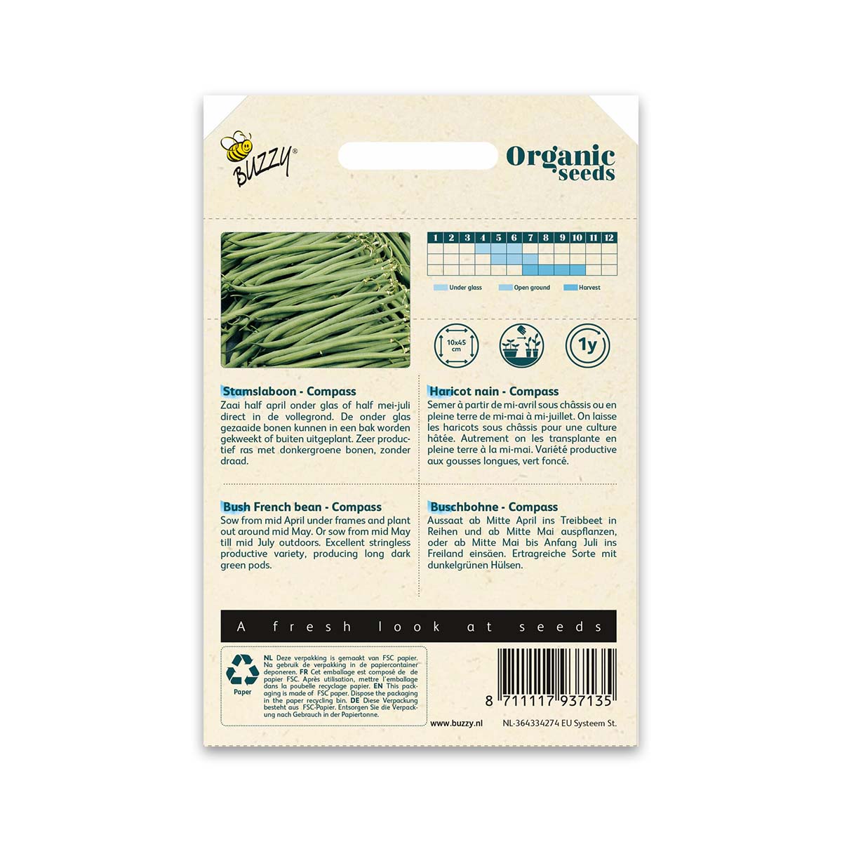 Pose med økologiske Compass buskbønnefrø