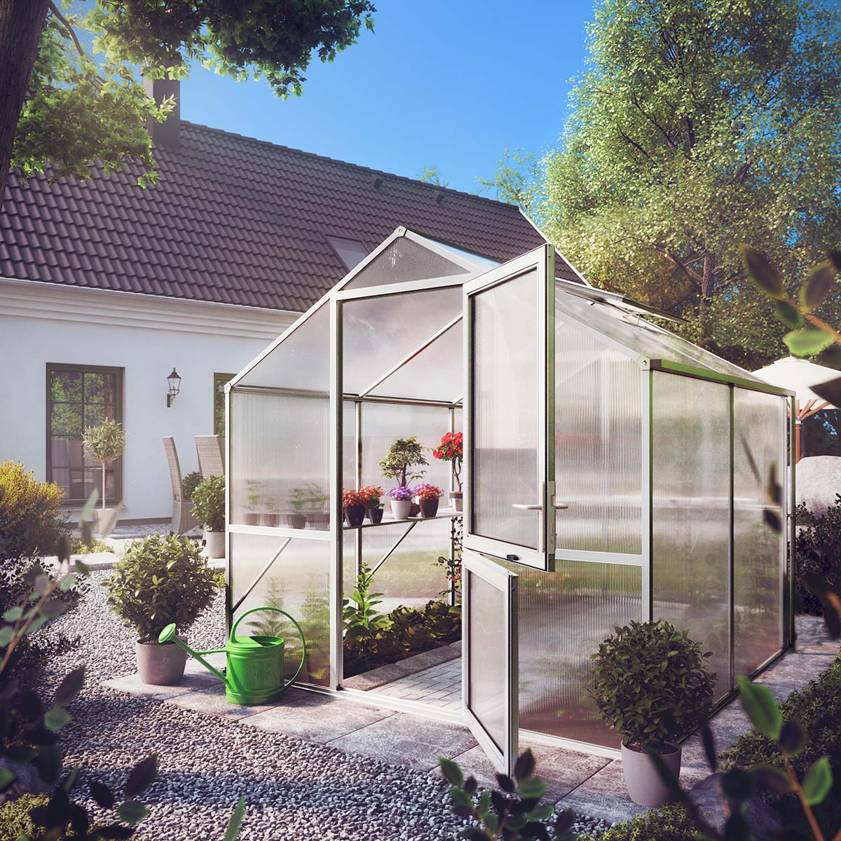 Drivhus - Model Rose II, Aluminium Natur