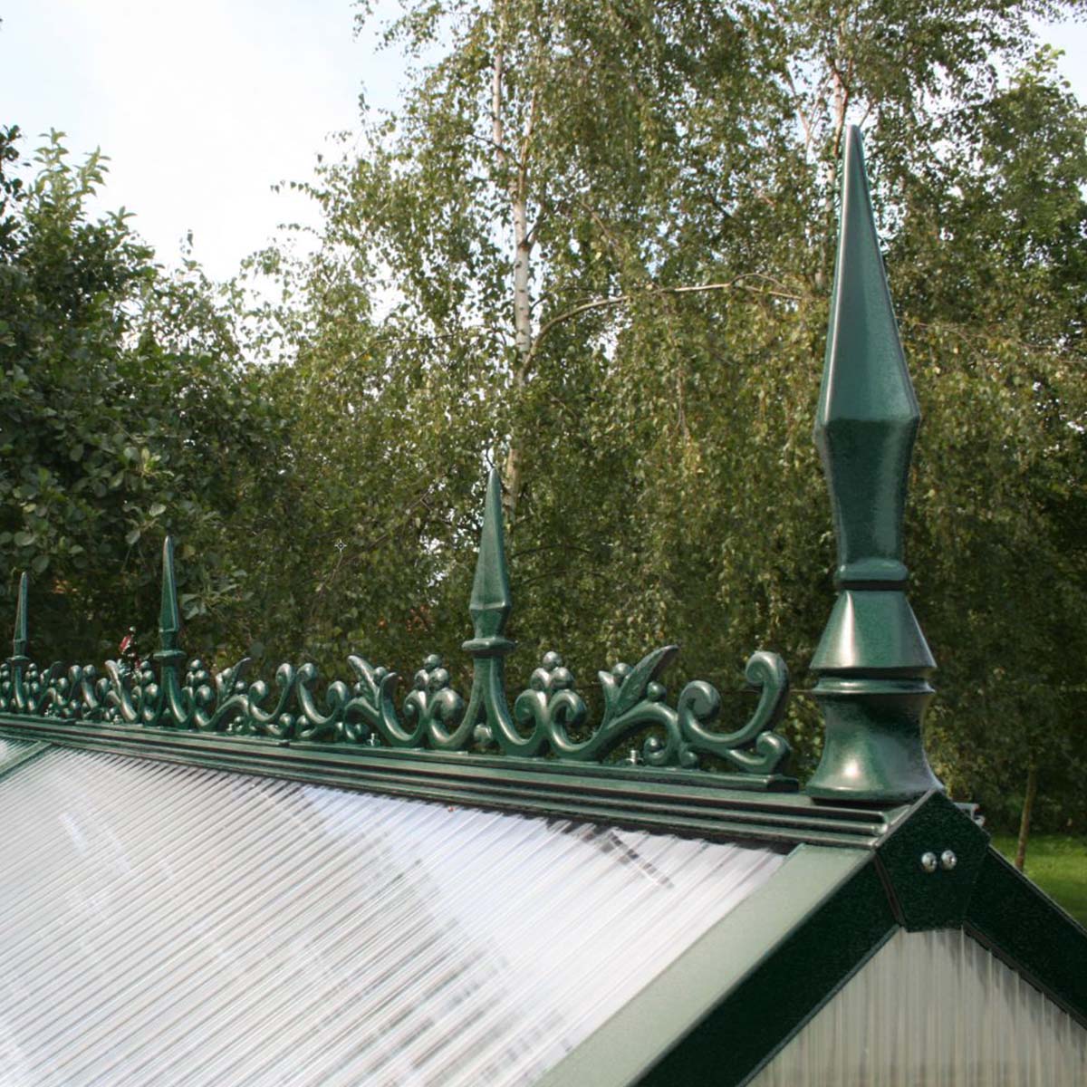 Rygningsdekoration til Drivhus - Model Typ III, Mosgrøn RAL 6005 
