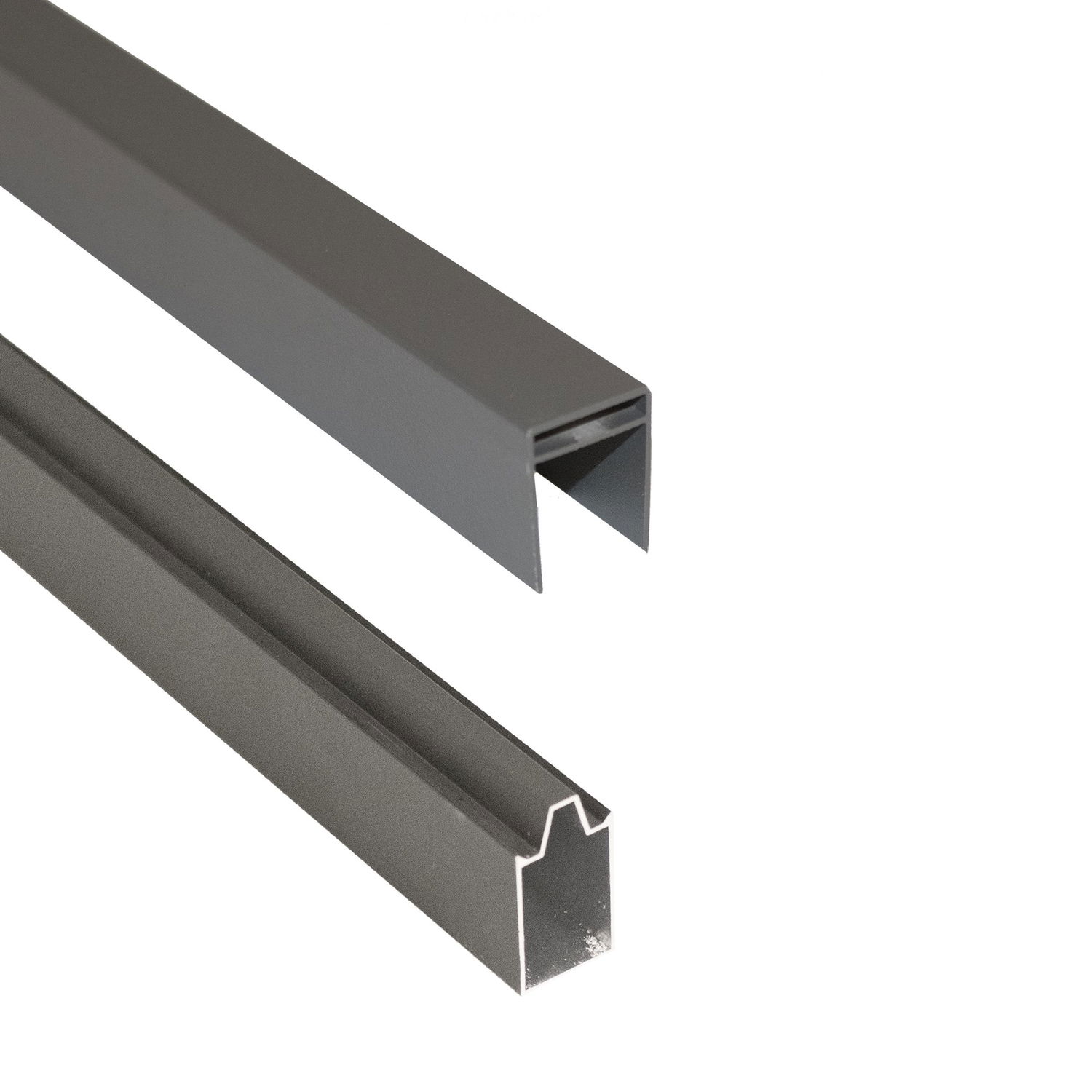 Sæt med to antracitgrå aluminiumsprofiler