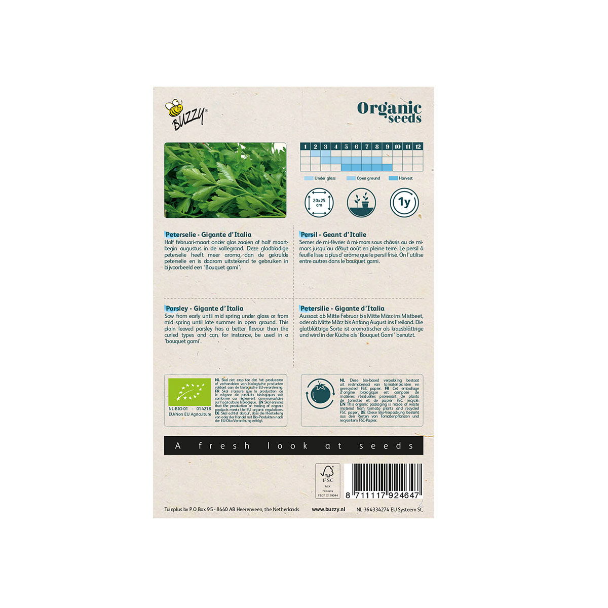 Buzzy økologiske persillefrø Gigante d’Italia pose