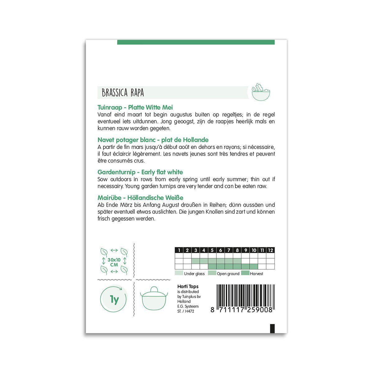 Majroe frøpose Brassica rapa Plante Witte Mei