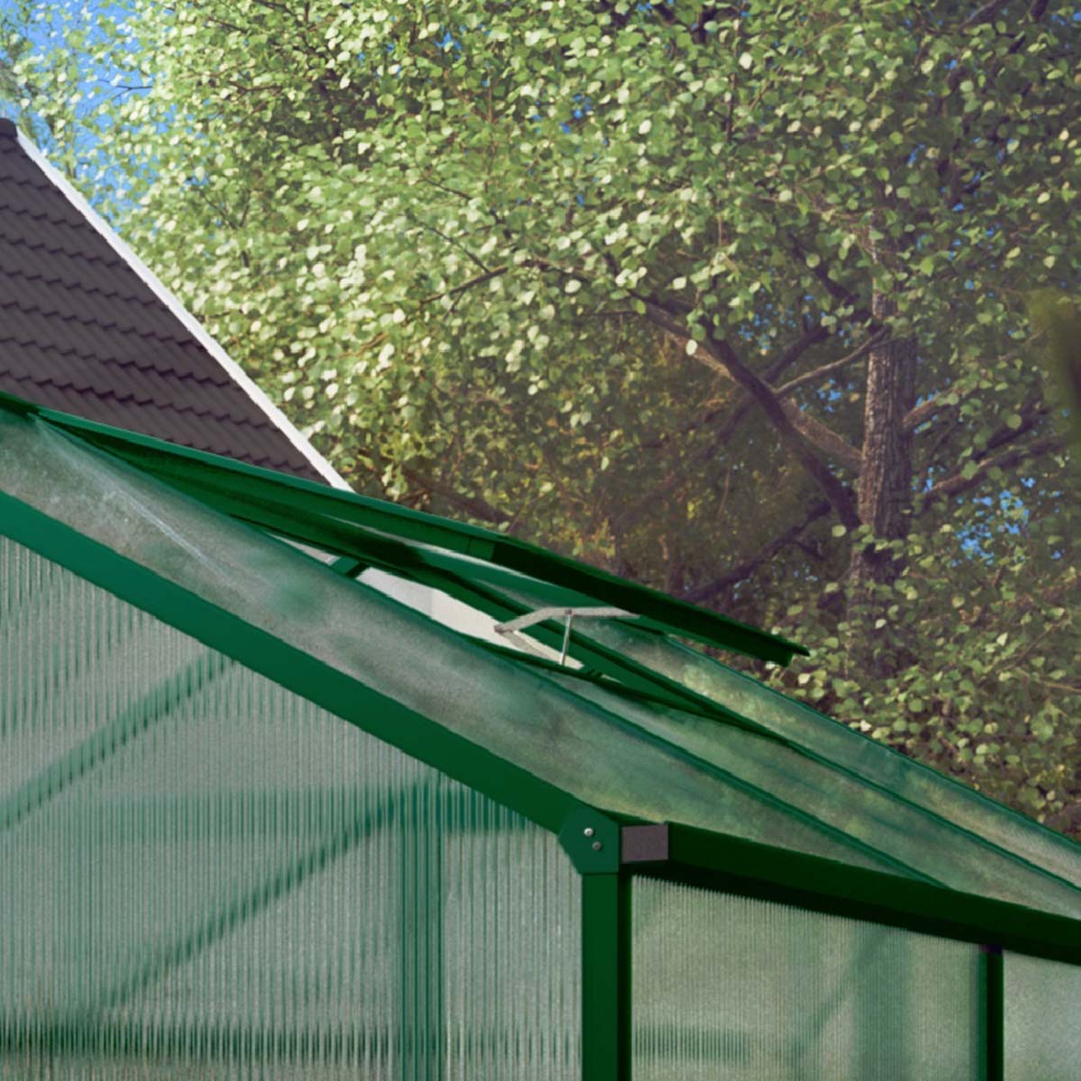 Ekstra ovenlysvindue inkl. automatisk vindueløft., Mosgrøn, til 10 mm GWH