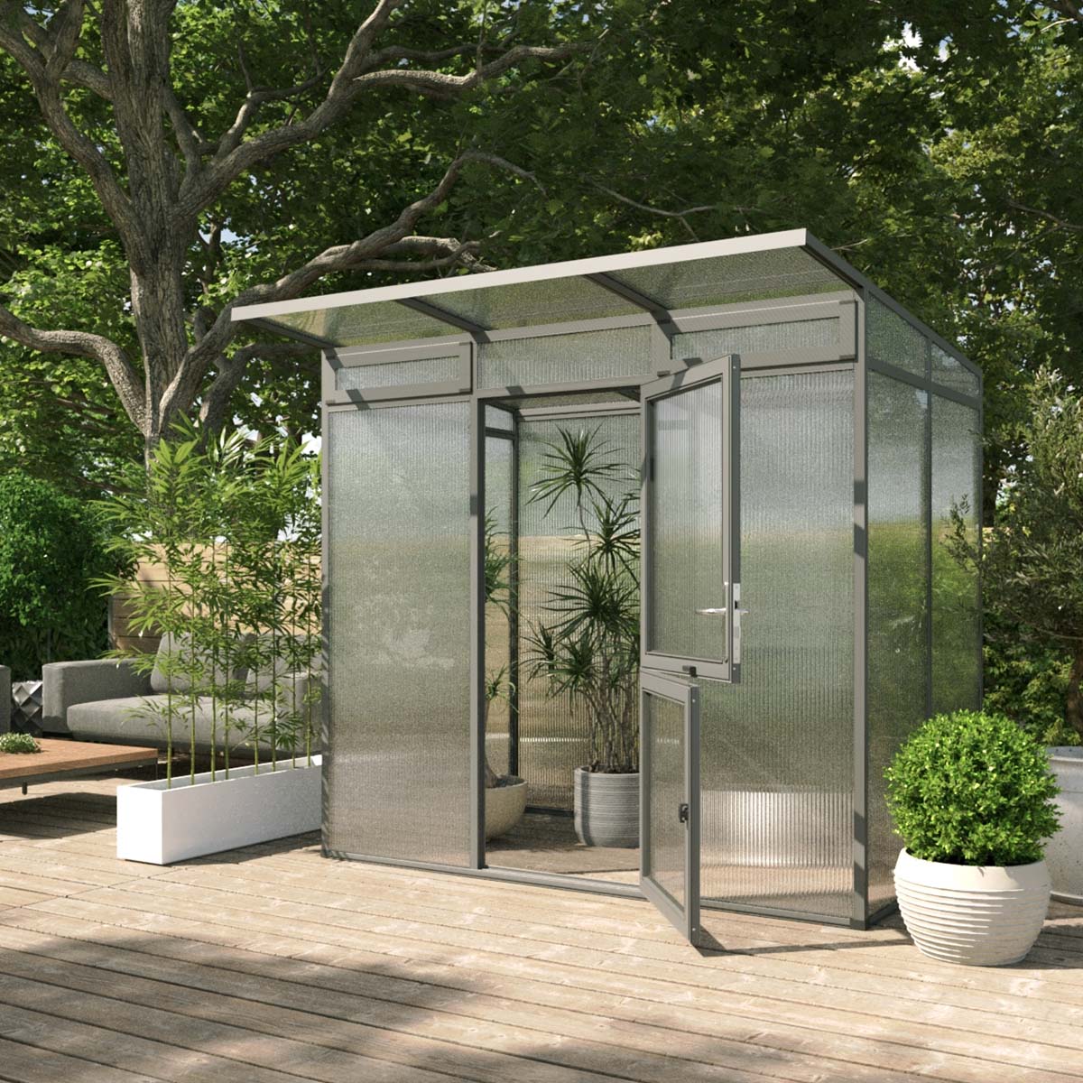 Drivhus - KGT Santini II - small, Antracitgrå - 3,5 m2