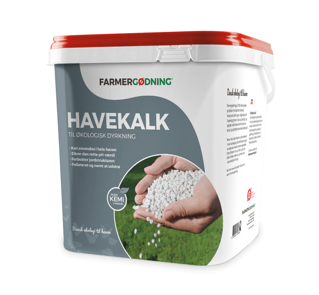Farmergødning havekalk i spand til økologisk dyrkning
