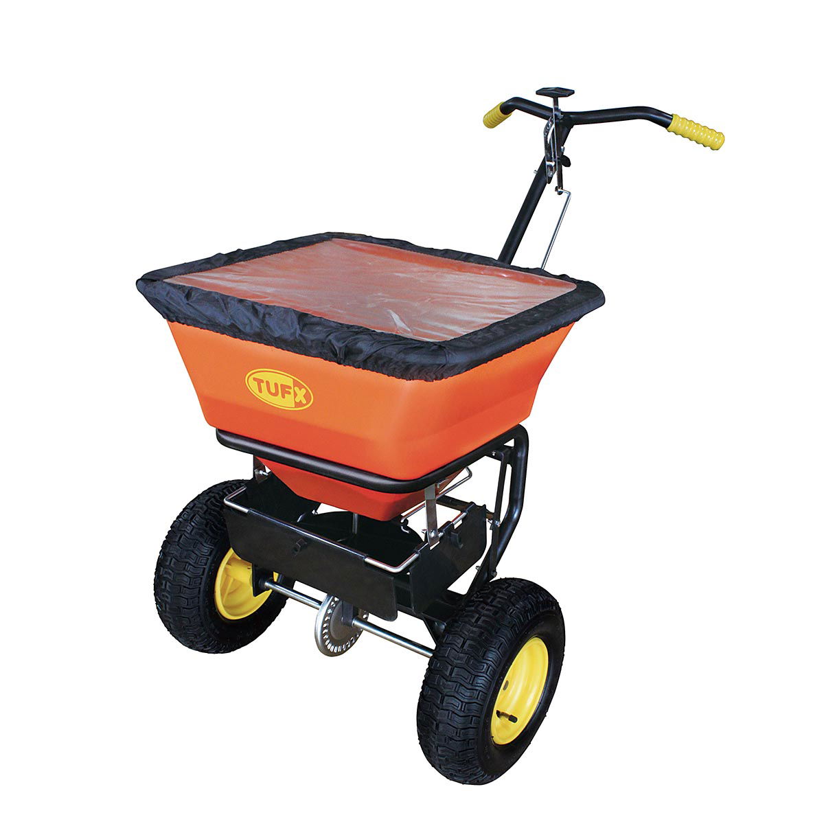 Orange TUFx gødningsspreder til plæne og have