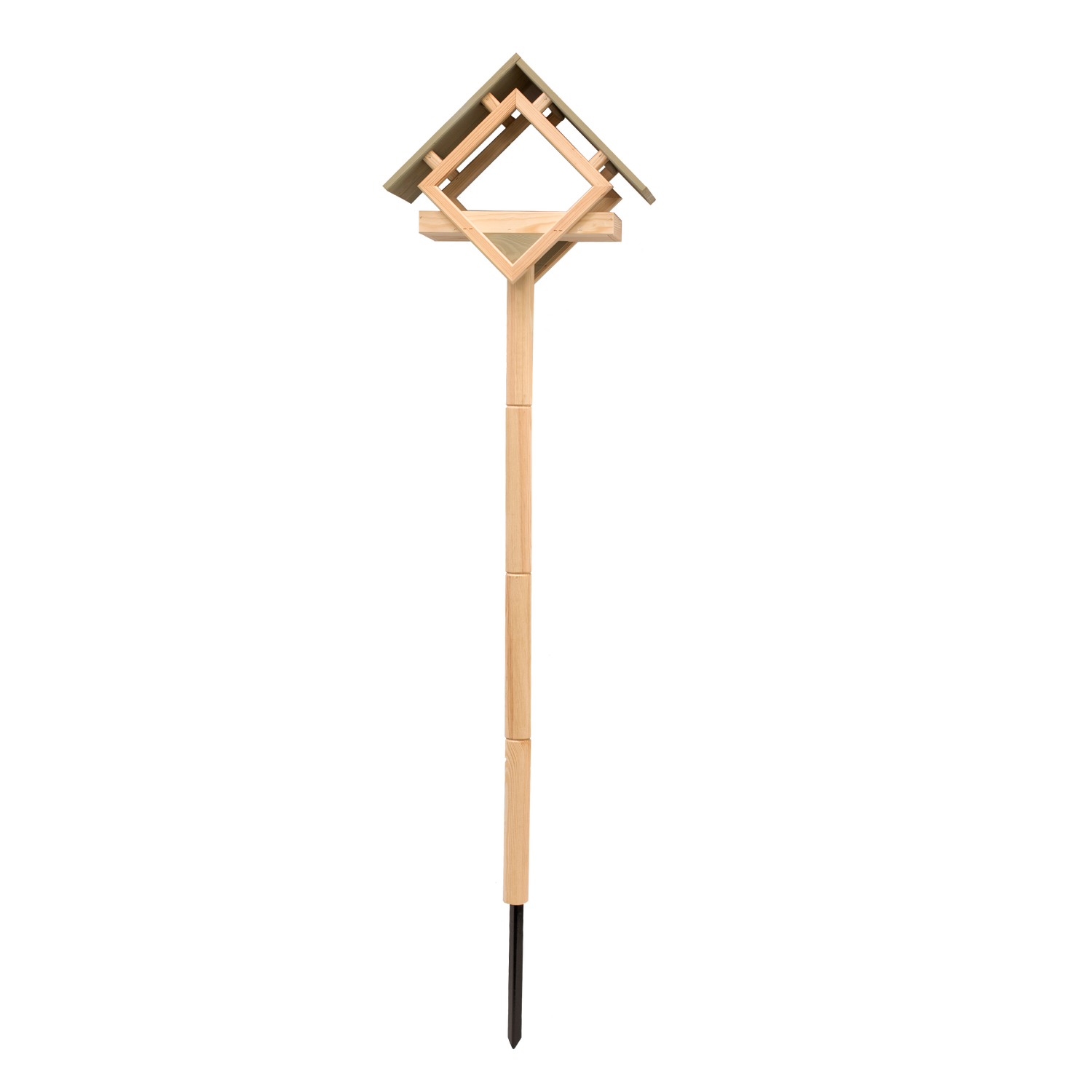 Moderne træfuglehus på pæl til haven